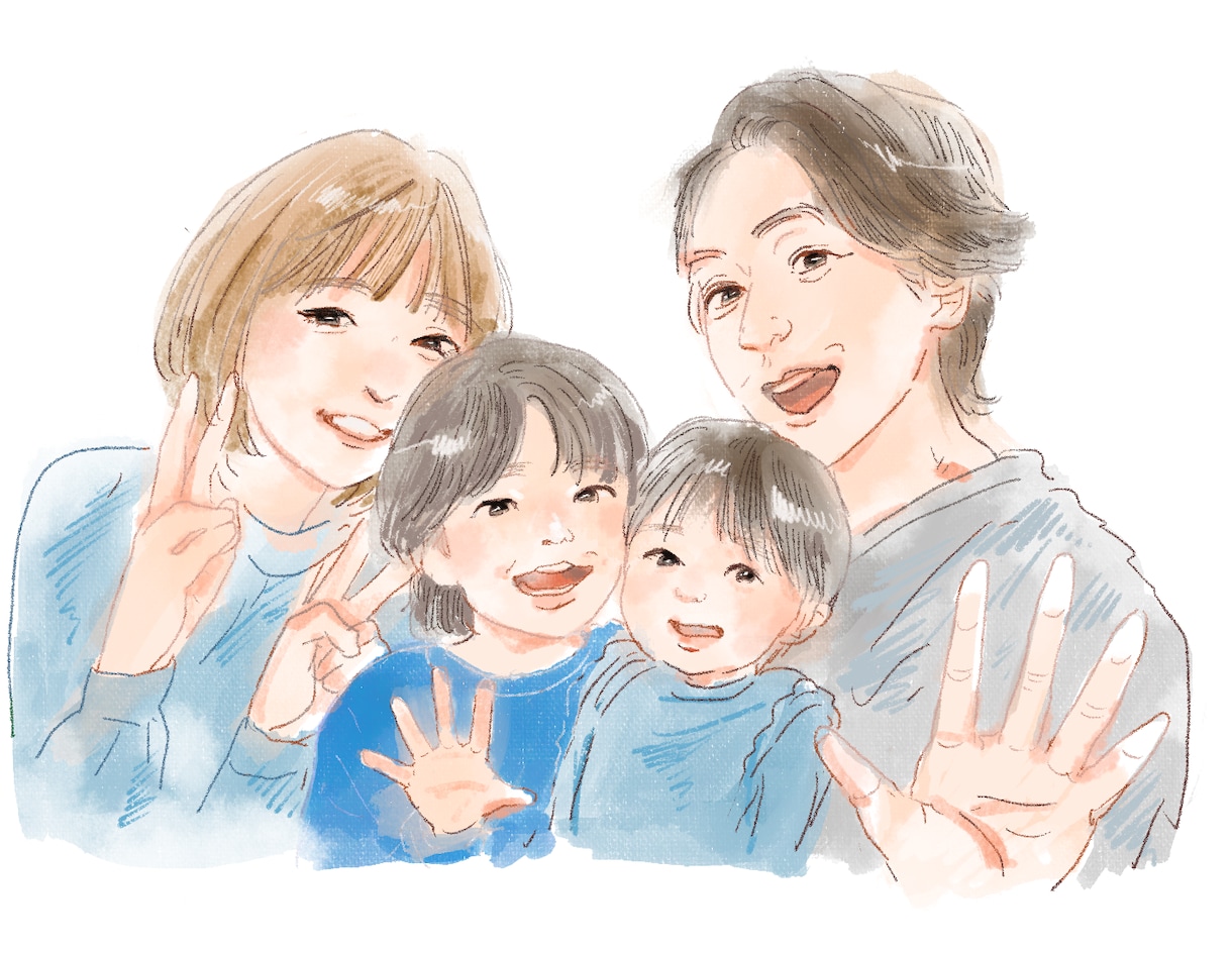 写真から優しい雰囲気の似顔絵イラスト描きます 記念日/贈り物/お祝い等大切な機会に♪ご満足いくまで調整◎ イメージ2