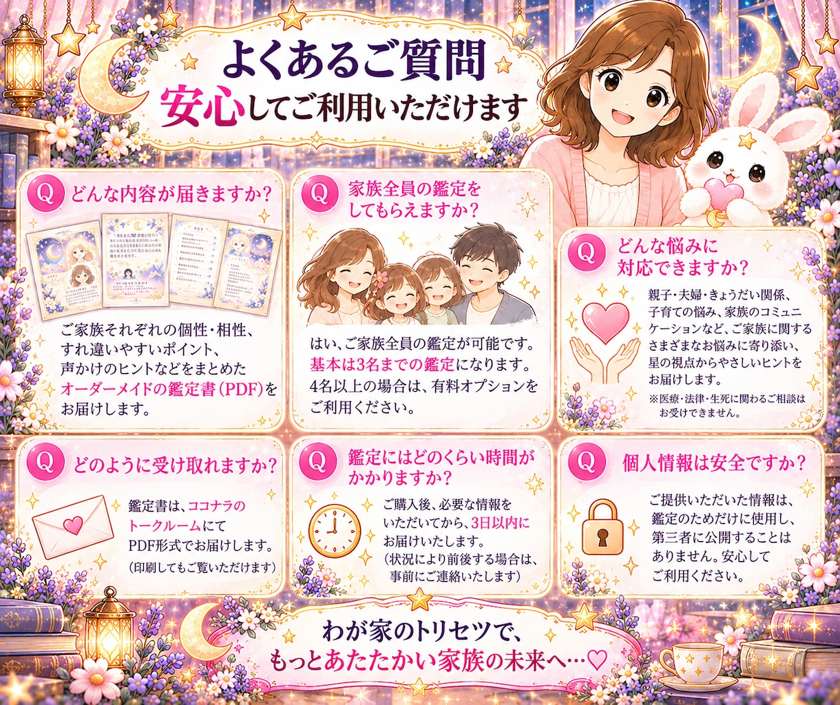 家族の個性と相性を紐解く鑑定書をお届けします 生年月日から読み解く、世界にひとつの「わが家のトリセツ」 イメージ5