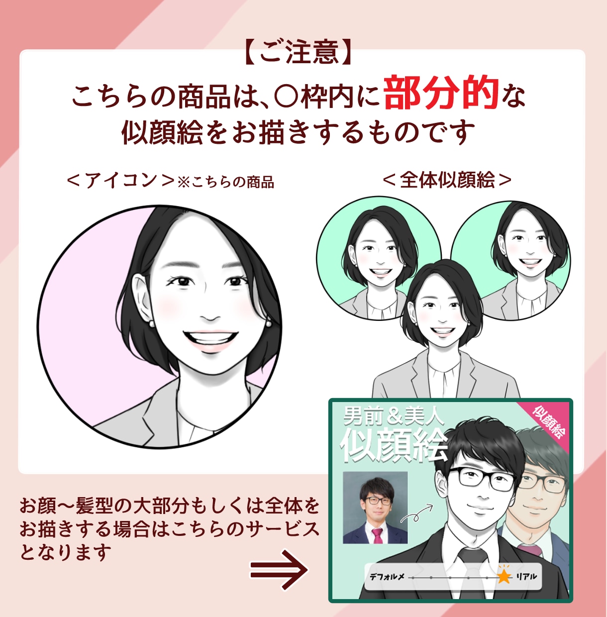 美人アイコン【部分似顔絵】お描きします ■SNSなどのアイコン、名刺のワンポイントに！ イメージ4