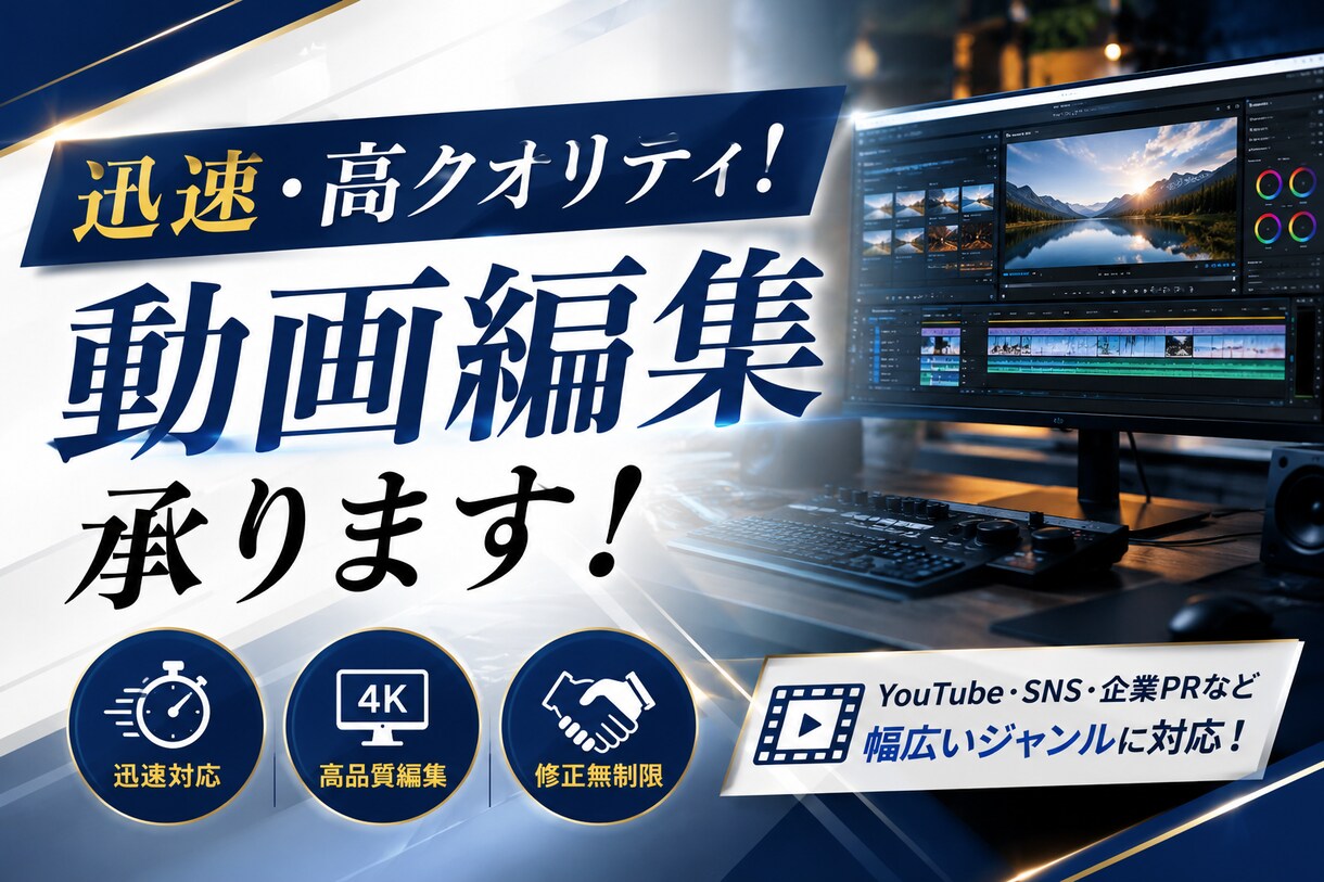 迅速・高品質なYoutube動画編集、承ります 縦・横問わずyoutube向け動画制作、一挙に承ります！ イメージ1