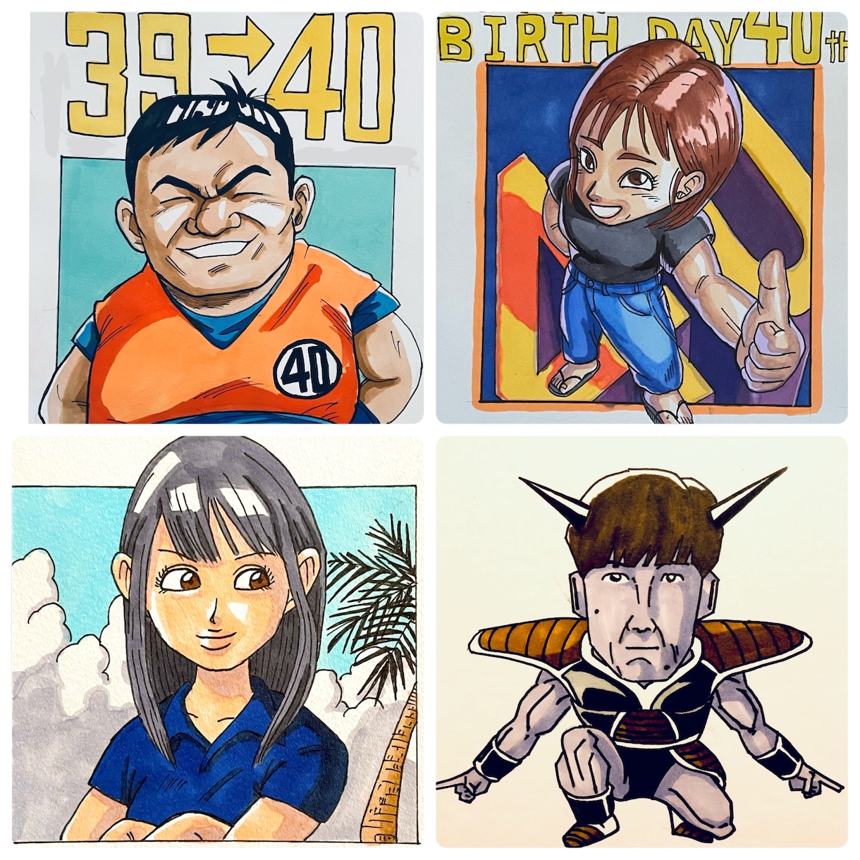 アニメ風で世界にひとつの似顔絵イラスト作成します ドラゴンボール好きの方必見！これであなたもZ戦士！ イメージ2