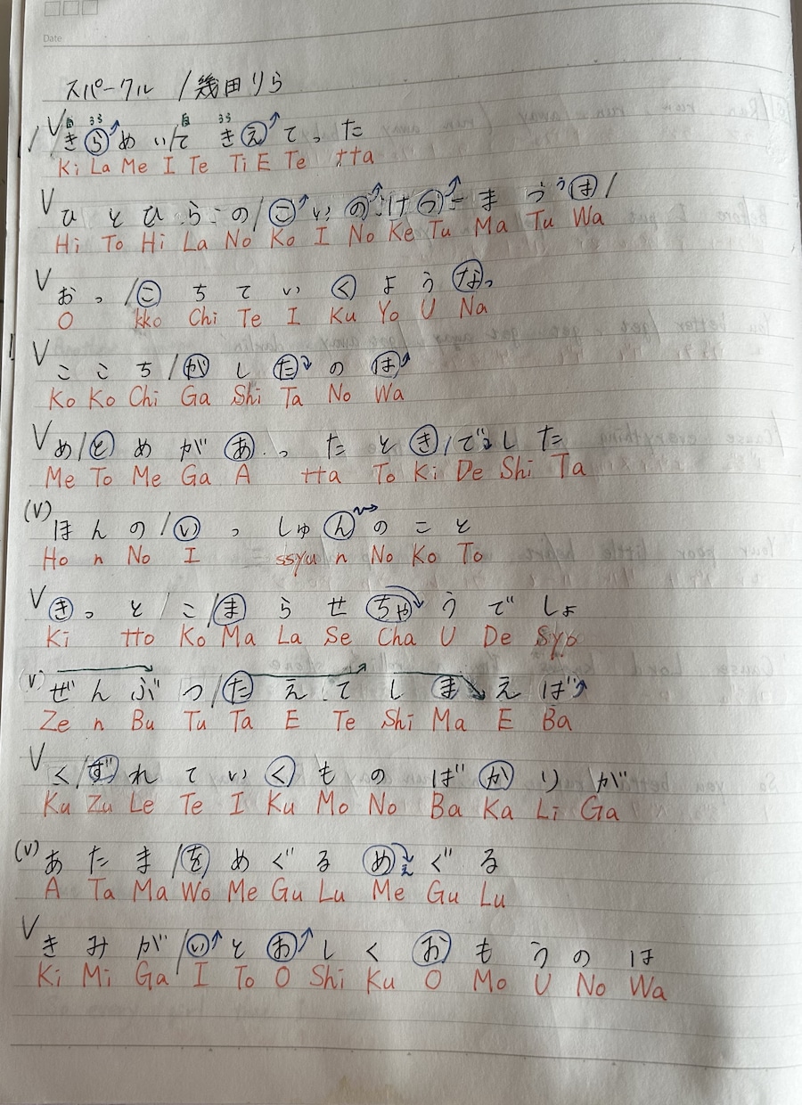 全ひらがな 歌詞カード︎ 作成致します 自分の好きな歌詞の分析・練習に！！ イメージ3