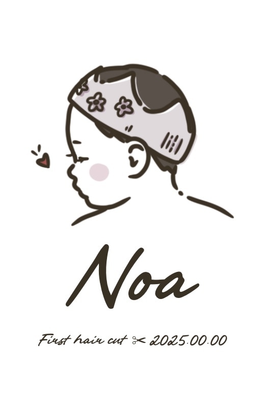 お子さまのファーストヘアカットのイラスト作成します 記念を形に残しませんか？お写真を元に似顔絵を作成いたします♡ イメージ1