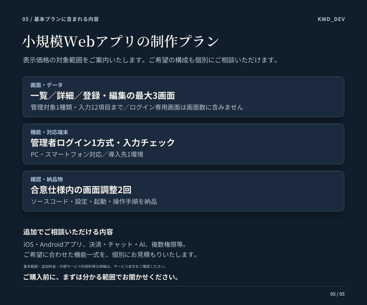 スマホ・Webアプリ、業務システムの開発を承ります 構想の整理から公開・改善まで、開発担当者が全て直接サポート イメージ5