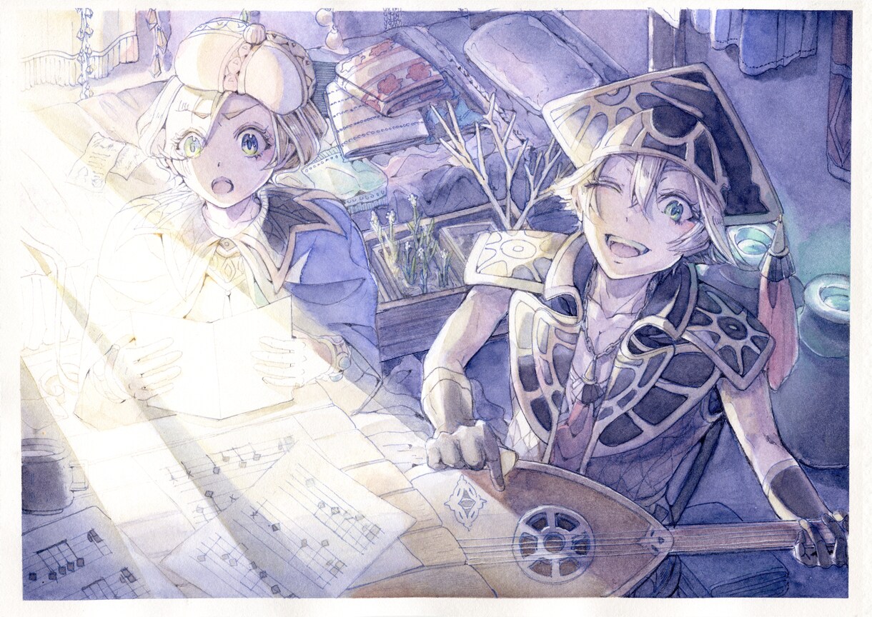 民族調・幻想音楽のMV・CDジャケット作成します 水彩風ファンタジーイラストで楽曲の世界観を彩ります イメージ1