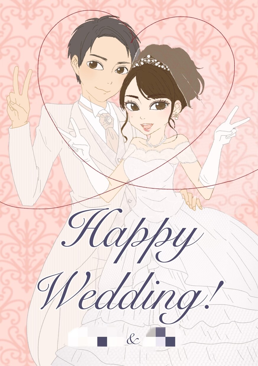お好きなテイストで☆彡.。結婚式の似顔絵描きます お好きな絵柄で似顔絵を♪ウェルカムボードのデザインも可能 イメージ1