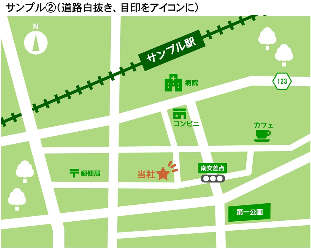 修正無制限！お好みのテイストで地図画像作ります 名刺やチラシ、ショップカード等に！ イメージ2