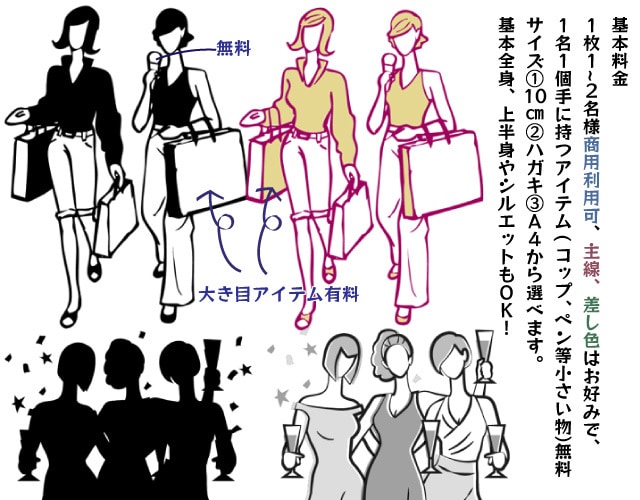 シンプルな挿絵、雑誌、WEB、動画に使用できます 商用利用可、法人でも個人でもご希望のシチュエーションで作成！ イメージ3