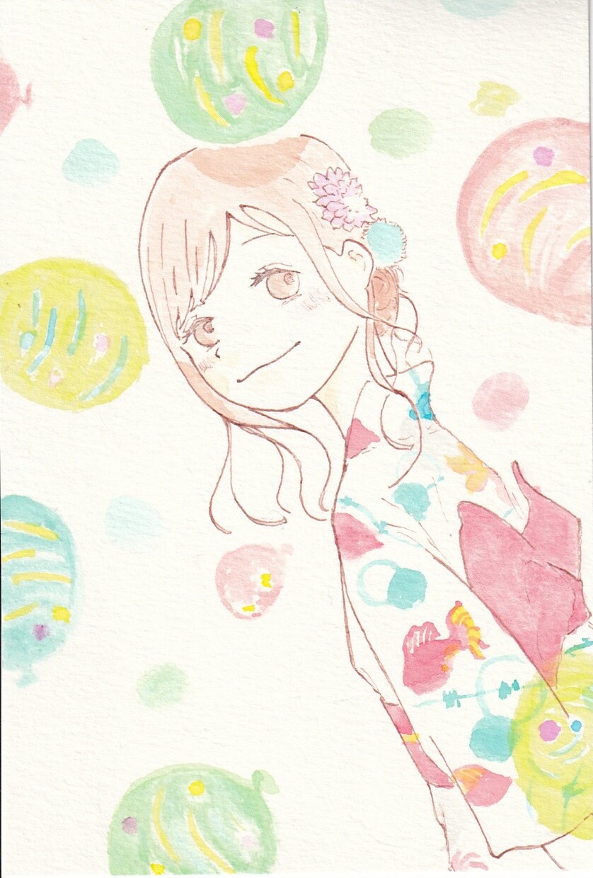 優しく淡い、女性的なアナログイラストお描き致します 優しく淡いイメージの人物のアナログイラストをお描きいたします イメージ4