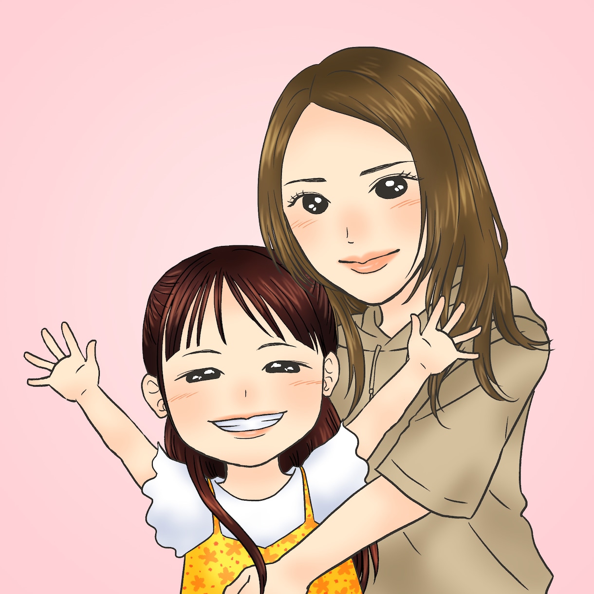 華やかで可愛い♡似顔絵風アイコンお安くお描きします リアルすぎず、シンプルすぎない！可愛い似顔絵風アイコンです♬ イメージ4