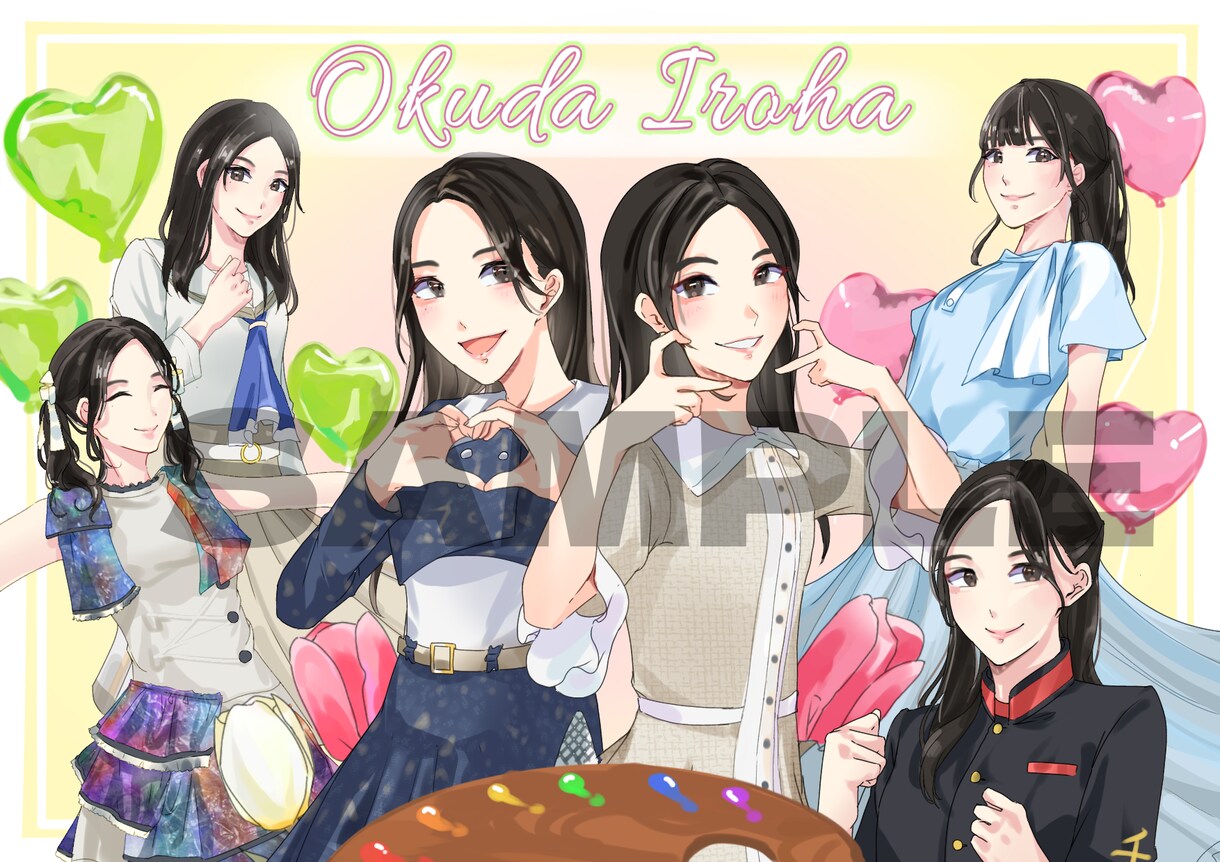 推し活をイラスト、デザインの面で応援します フラスタ、誕生日や記念日のお祝いなど幅広くお受けします！ イメージ4