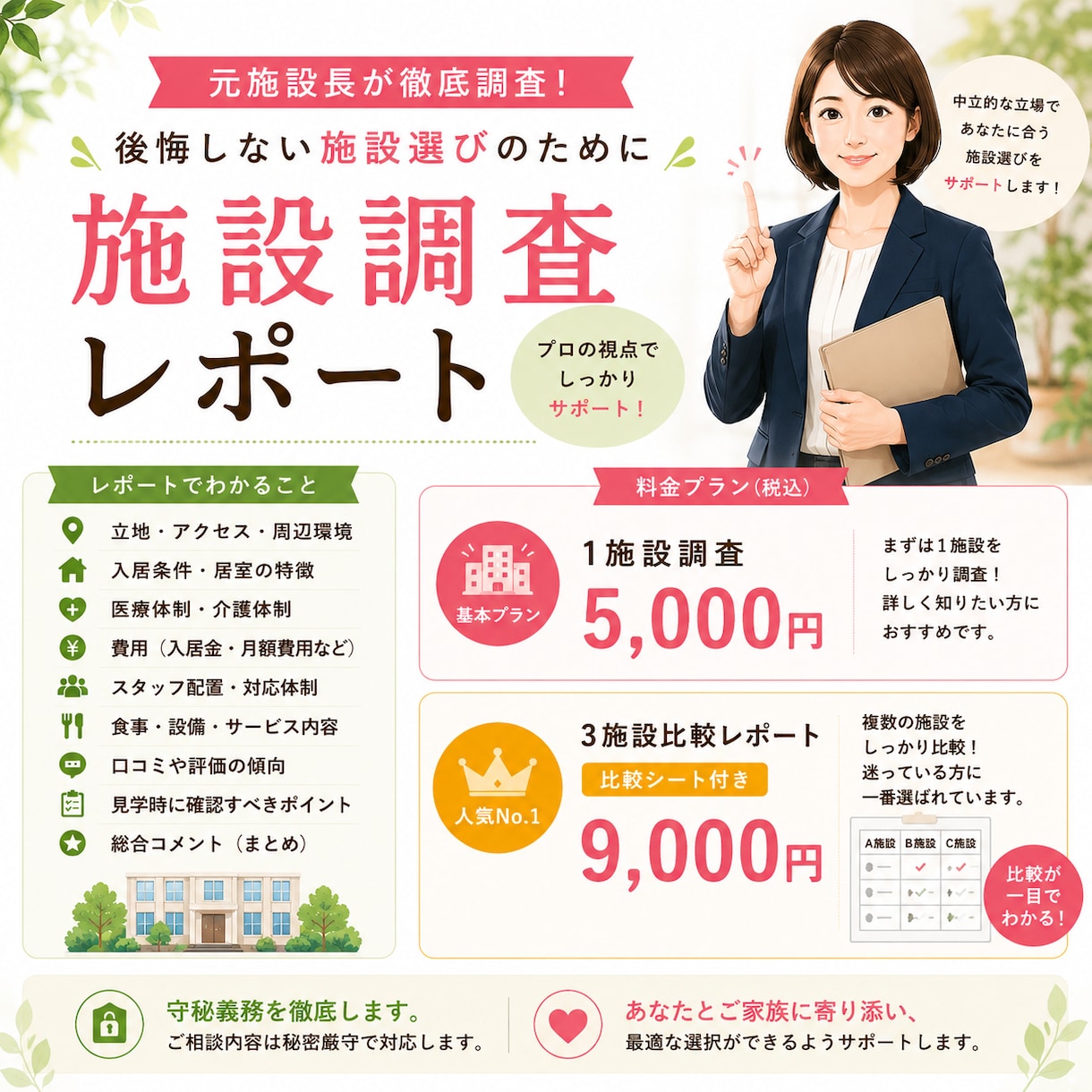 元施設長が後悔しない老人ホーム選びをサポートします あなたとご家族が納得できる選択をお手伝いします。 イメージ2