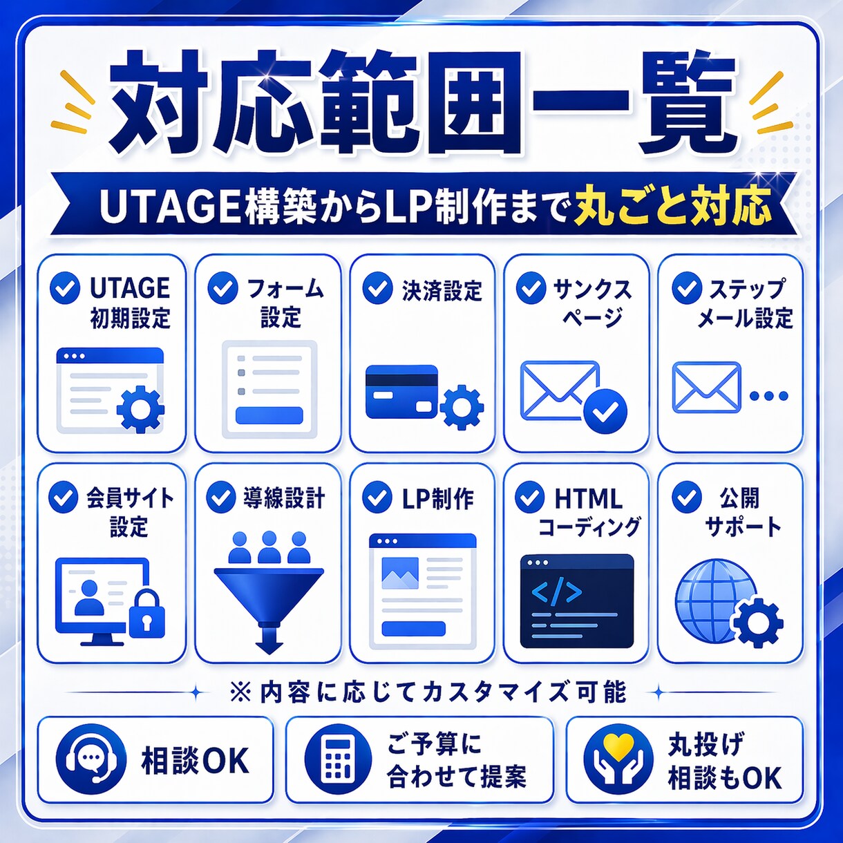 UTAGE構築・LP制作まで即日代行します 現役マーケターが導線設計から即日相談対応 イメージ6