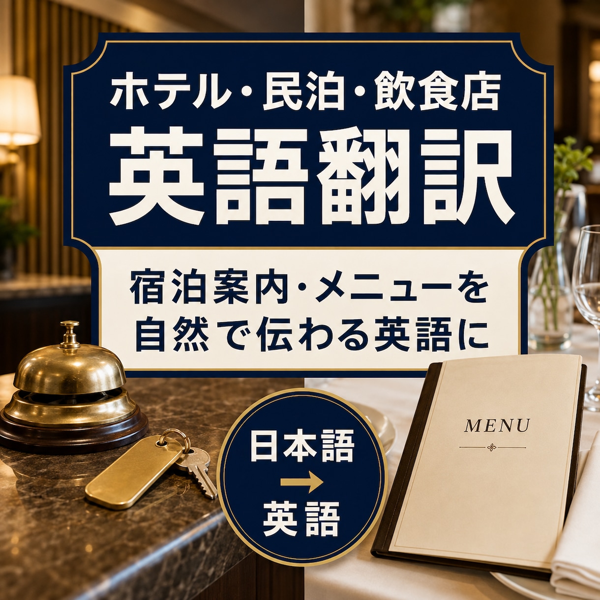 ホテル・民泊・飲食店の英語翻訳をします 宿泊案内・メニューを自然で伝わる英語に イメージ1