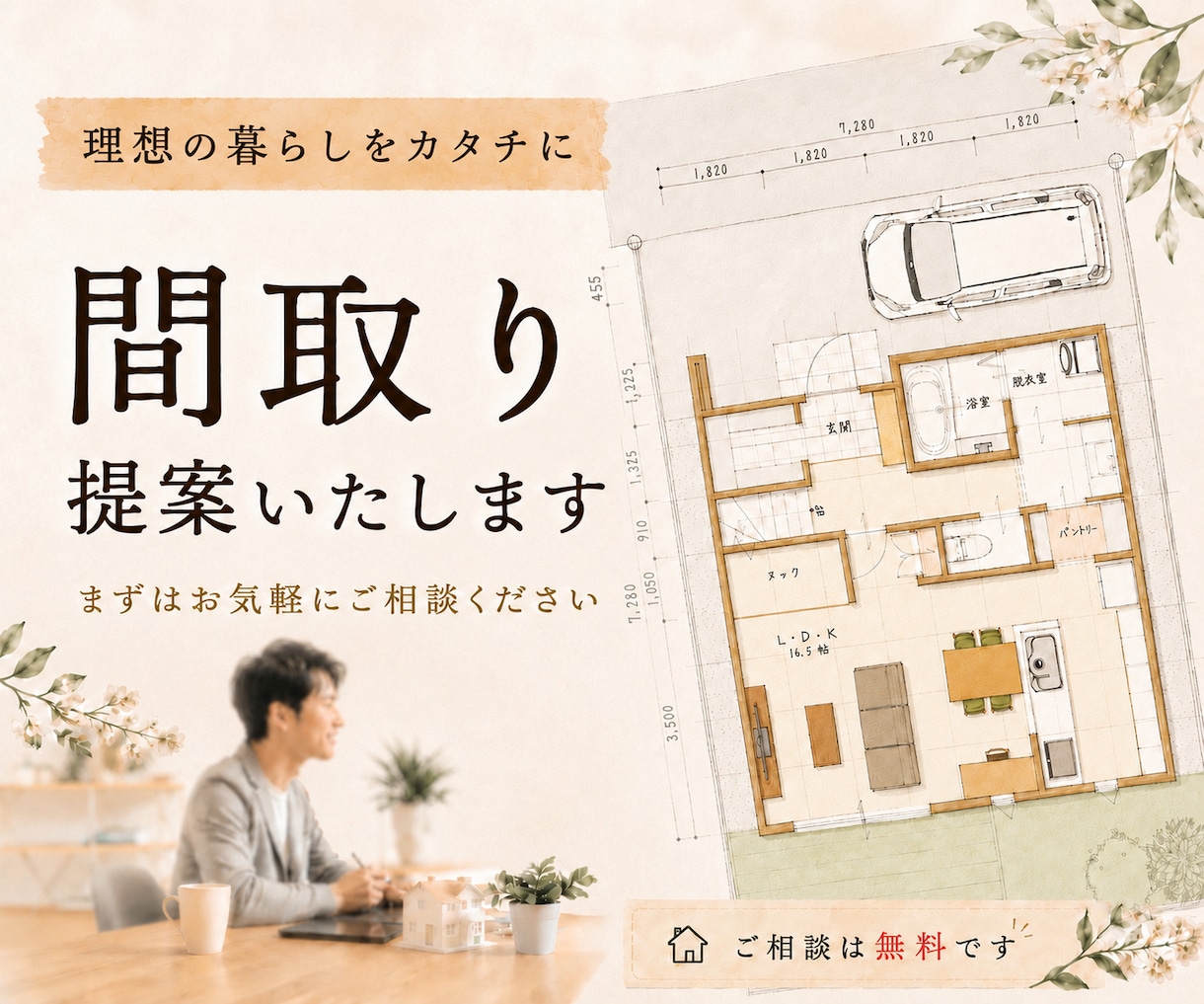 理想の間取りを提案いたします 理想の暮らしを一緒に整理しながら間取りをご提案します イメージ1