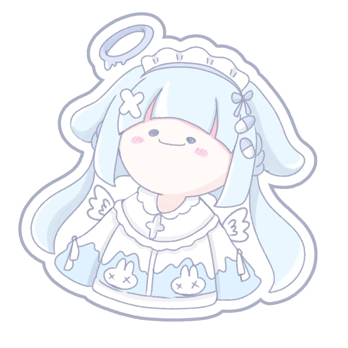 ゆる〜いステッカーシール風イラストを描きます アイコンや素材、グッズにもピッタリなイラストです！ イメージ1