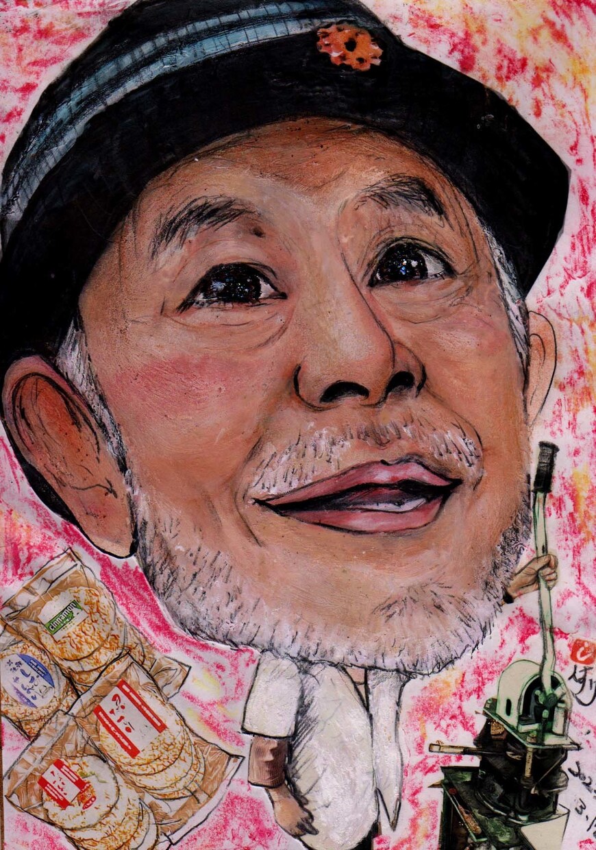 化粧品で色付けし温かいタッチな似顔絵をお描きします 化粧品で色付けした見たことのない似顔絵をプレゼントしよう イメージ1