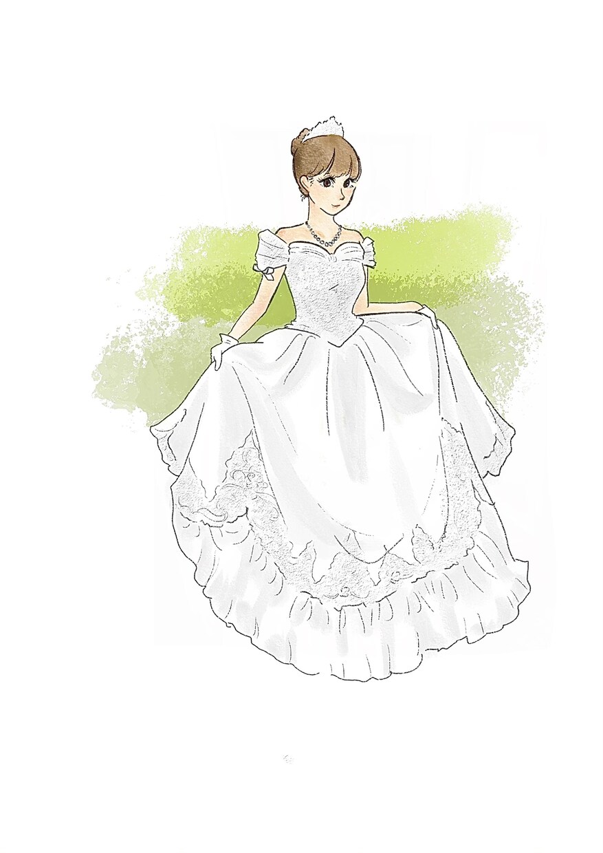 結婚式や前撮りの思い出をイラストにします 思い出の写真をもとにイラストにします イメージ6