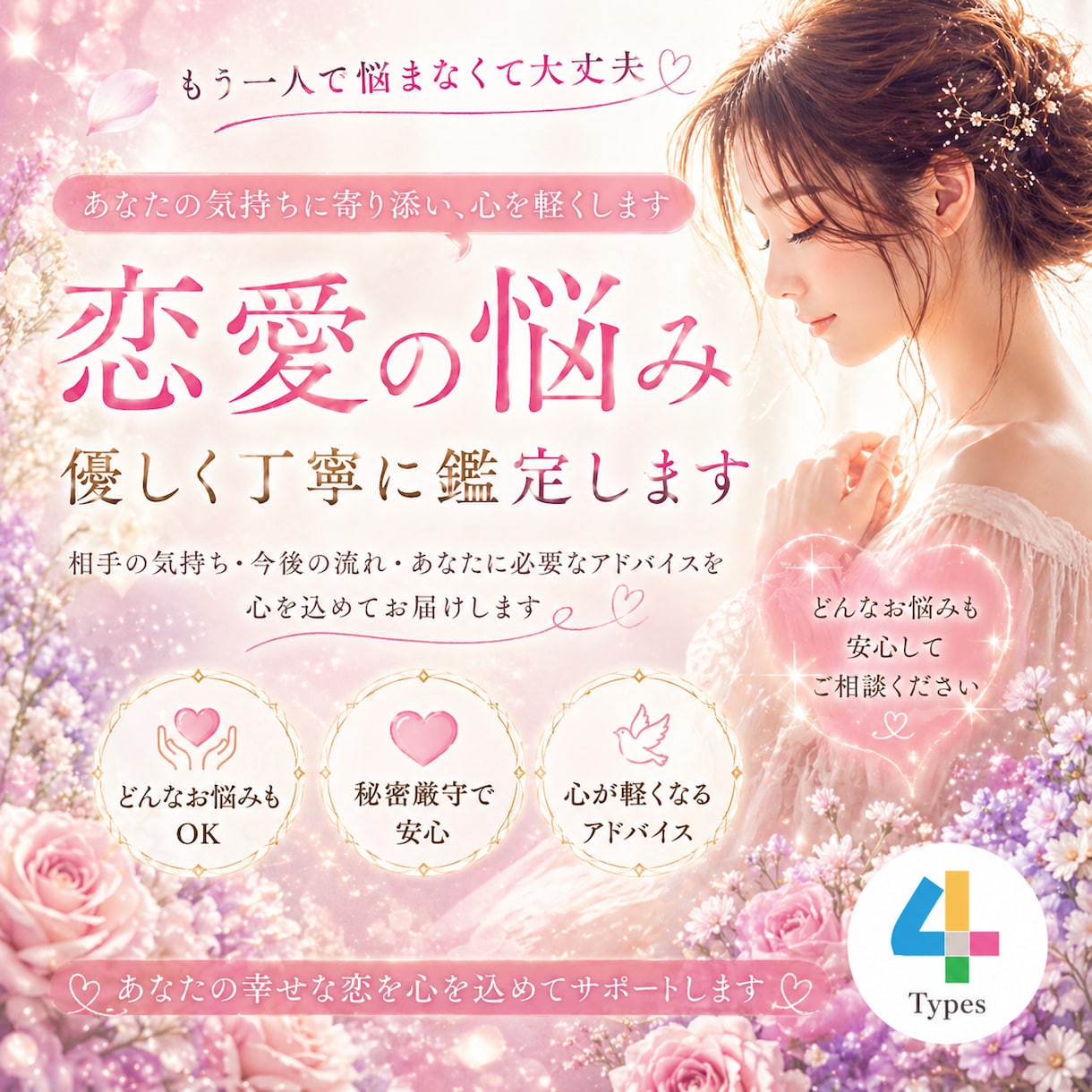 心が軽くなる恋愛リーディング｜優しく寄り添います もう一人で悩まなくていい。実はそれ、運命の出会いかも。 イメージ1
