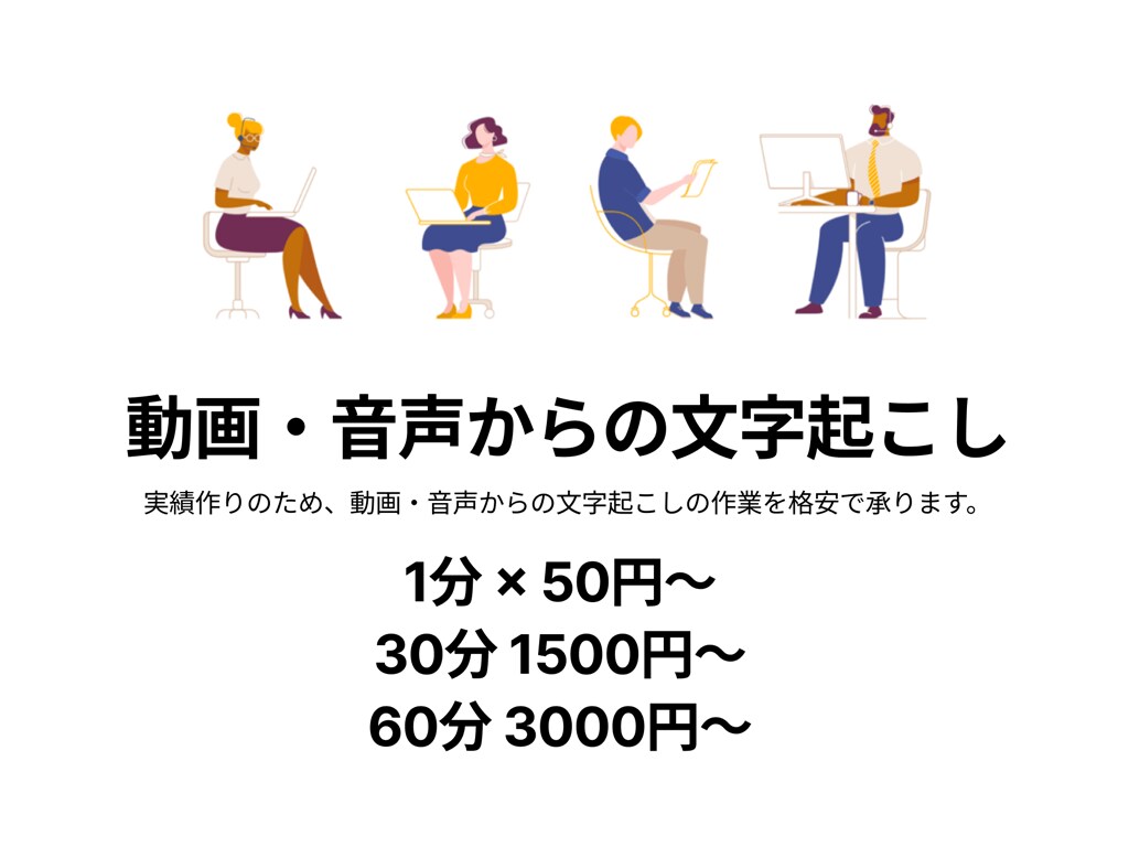 動画・音声の文字起こしを承ります ご要望には柔軟に対応いたします。 イメージ1