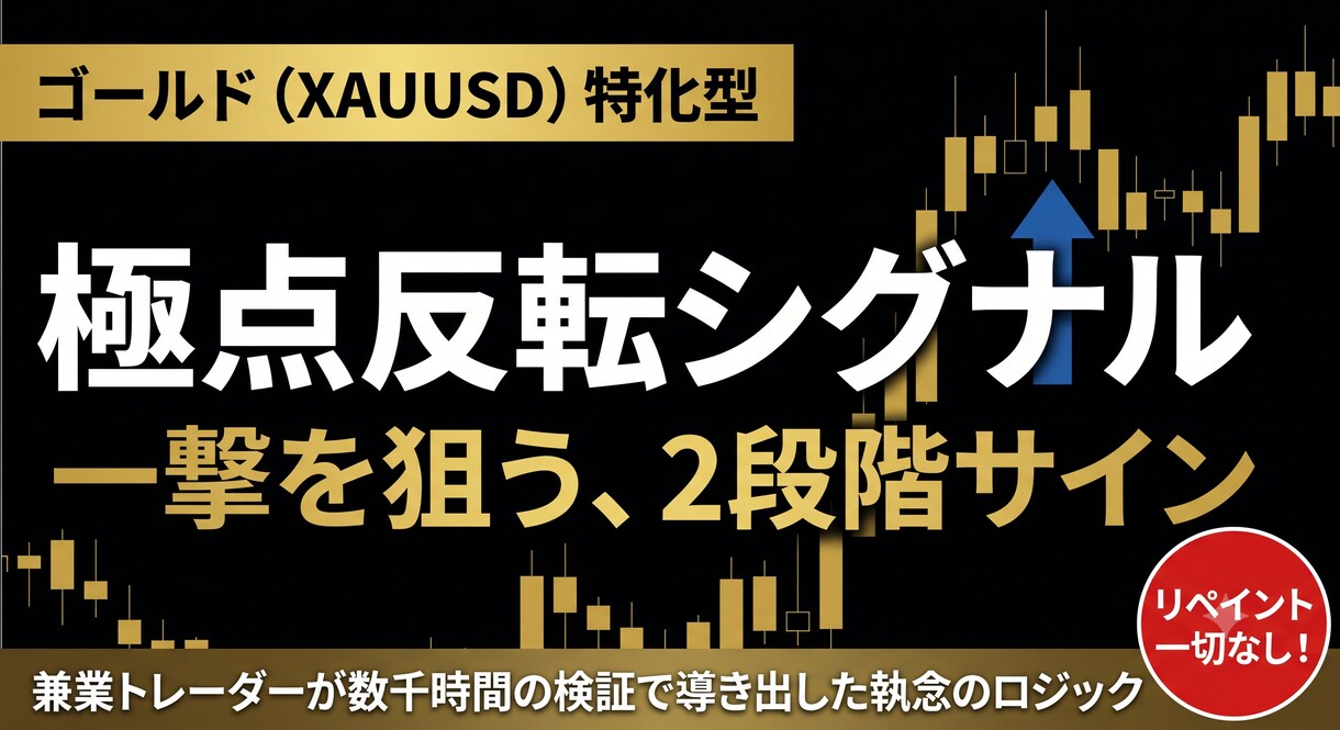 GOLD１分足スキャ専用のサインツールになります 荒れ狂うゴールド相場の「極点」を撃ち抜く反転サインツール イメージ1