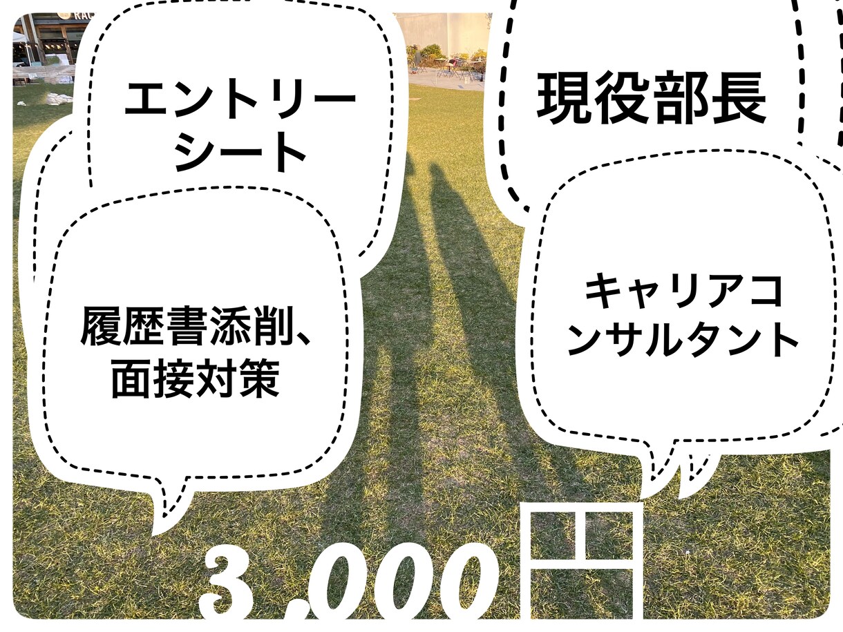 エントリーシート、履歴書、職務経歴書の添削します 面接対策、模擬面談・キャリア相談も可、 英語もご相談下さい。 イメージ1