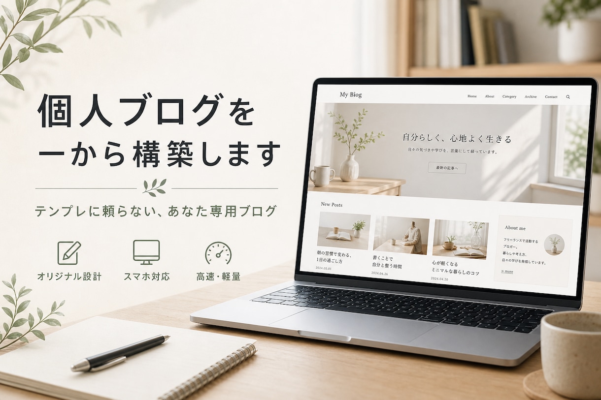 現役エンジニアが個人ブログを１から構築します テンプレに頼らない、自分らしい発信の場所。 イメージ1