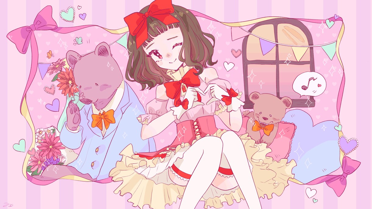 キラキラ可愛いイラスト承ります ゔぃワールドをお届けします！(最速3日内納品) イメージ3