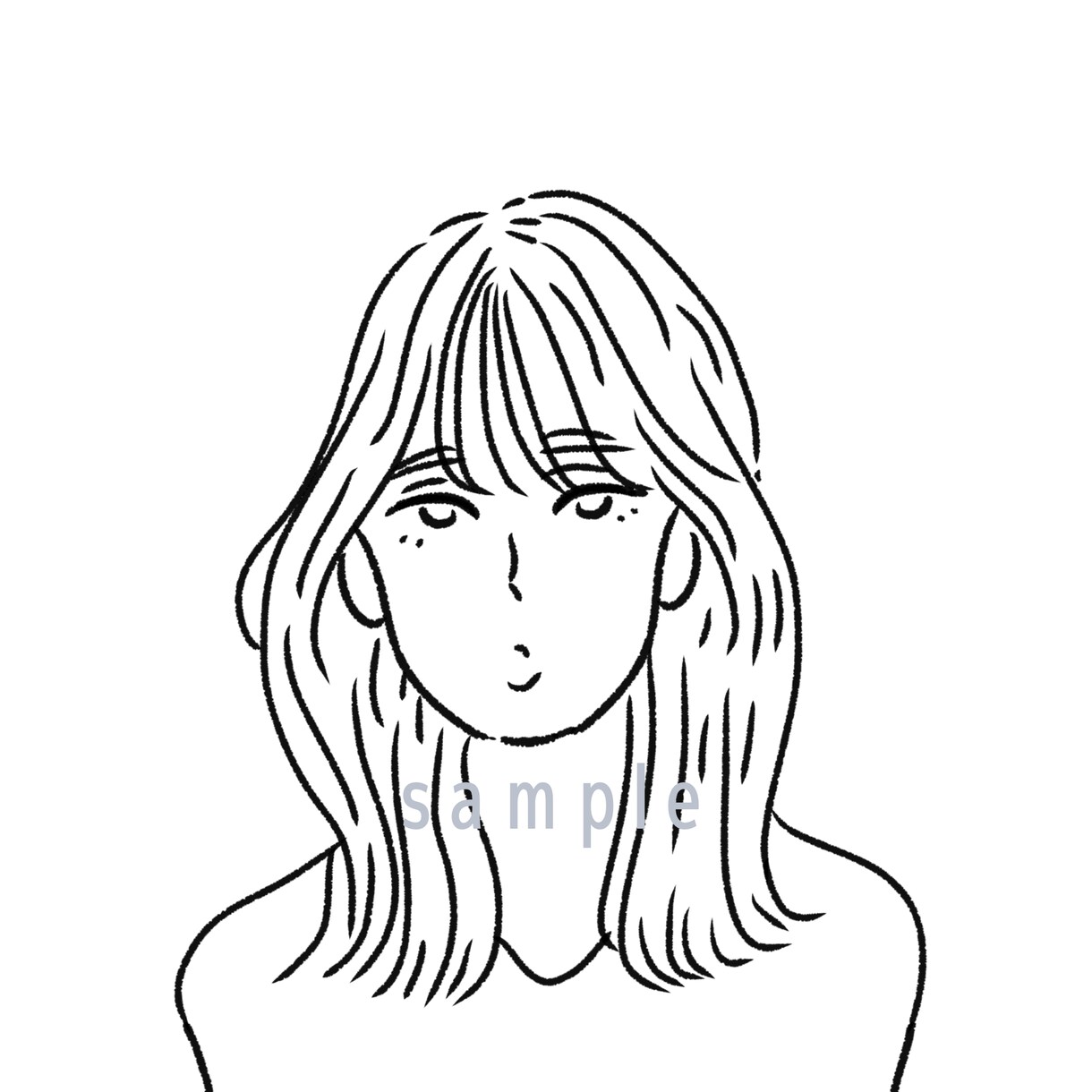 特徴◎シンプル◎おしゃれ◎モノクロ似顔絵描きます SNSアイコン用にぴったり！お洒落でシンプルなモノクロ似顔絵 イメージ4