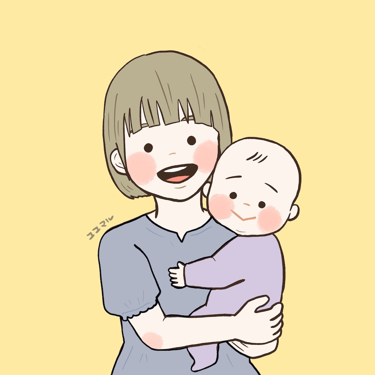 ゆるっと可愛い☆ママと赤ちゃんのアイコン描きます シンプルで使いやすい☆ブログやSNS、プレゼントにも！ イメージ8