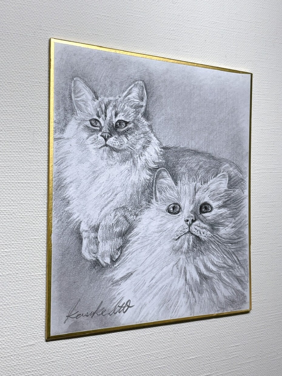 色紙にペット似顔絵をデッサンします 愛するペットの絵を飾って、愛情&運気アップ！ イメージ2