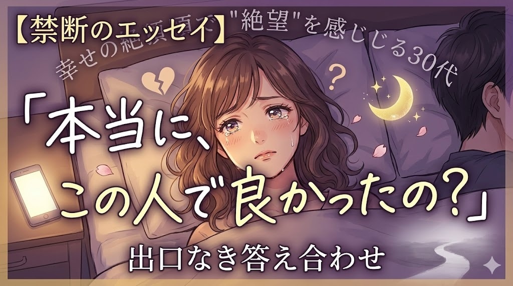 幸せの絶頂で"絶望"を感じる30代答え合わせします 【禁断のエッセイ】「本当に、この人で良かったの？」 イメージ1