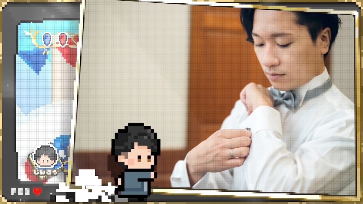 結婚式ゲーム風オープニングムービー【B】作ります お二人の可愛いドット絵アニメーションが会場を盛り上げます！ イメージ3
