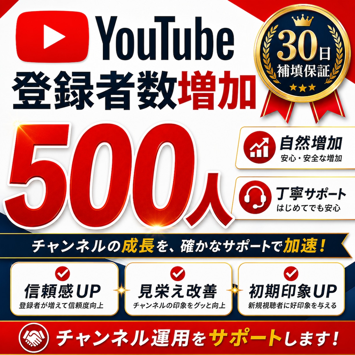 目指せYouTube収益化！登録者数増やします YouTubeチャンネル登録者増加人数調整可能！ イメージ3