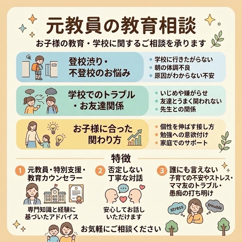 先着3名様限定❣️お子さんの悩みに元教員が答えます ココナラデビュー特別価格✨5往復1000円チャット相談！ イメージ2