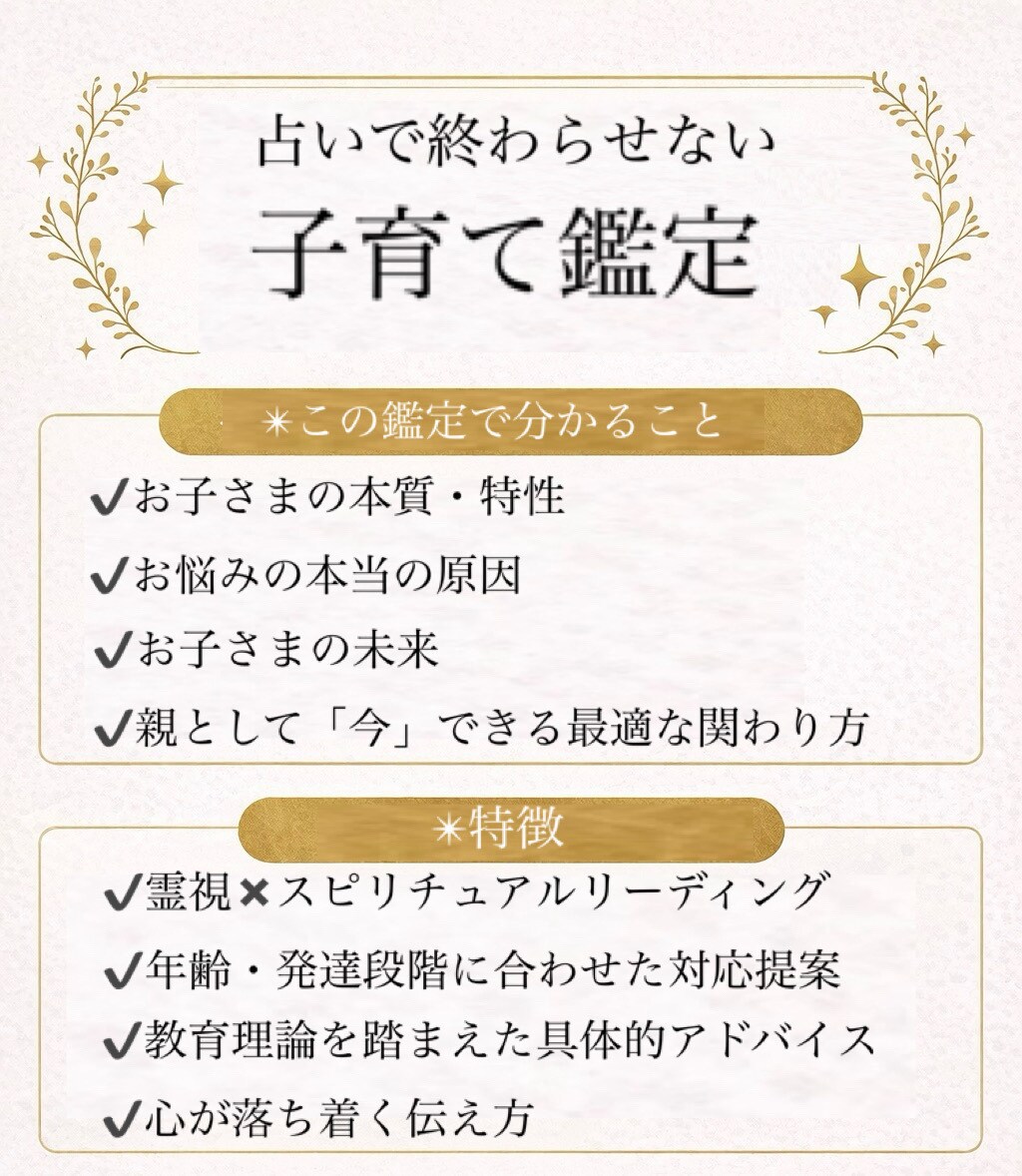 育児✴︎子育ての悩みに具体的な行動方針を示します ✴︎教育専門知識×霊視×波動修正×ヒーリング×カウンセリング イメージ6