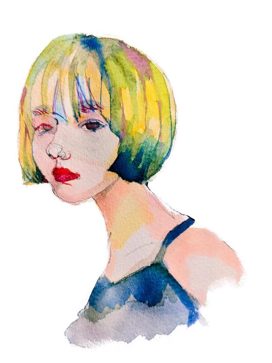修正無料　似顔絵SNSアイコン描きます ニュアンスカラー仕上げ水彩似顔絵 イメージ6