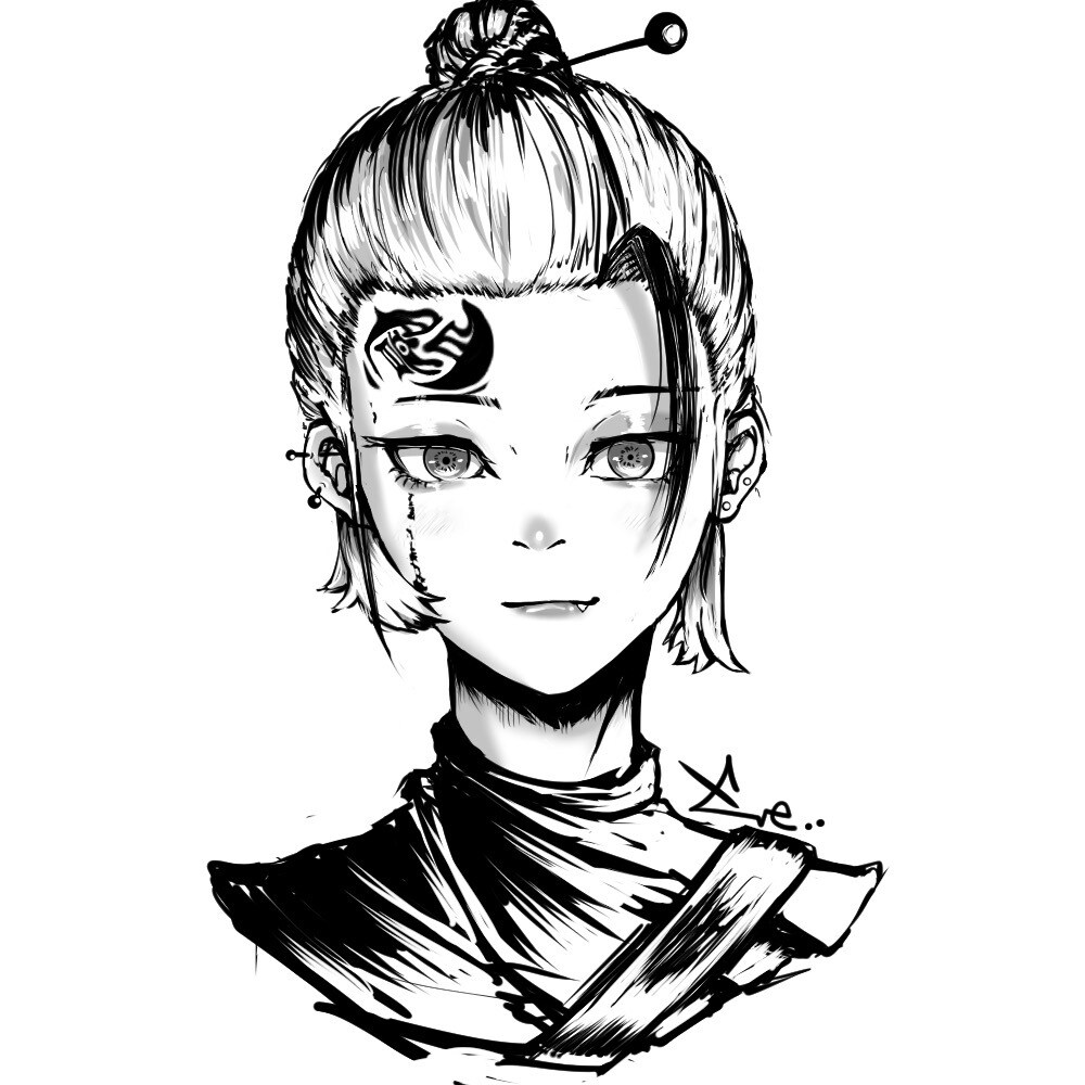現役''専門学生''がかっこいいアイコンを作ります ペン画のようなシックでかっこいい絵のアイコンを描いています イメージ9