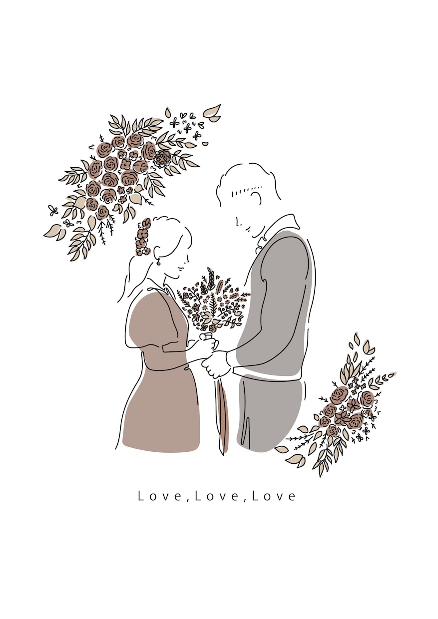 シンプル×ニュアンスイラスト＊描きます ウェルカムボード“結婚式/お祝い/プレゼント/記念に♪“ イメージ4
