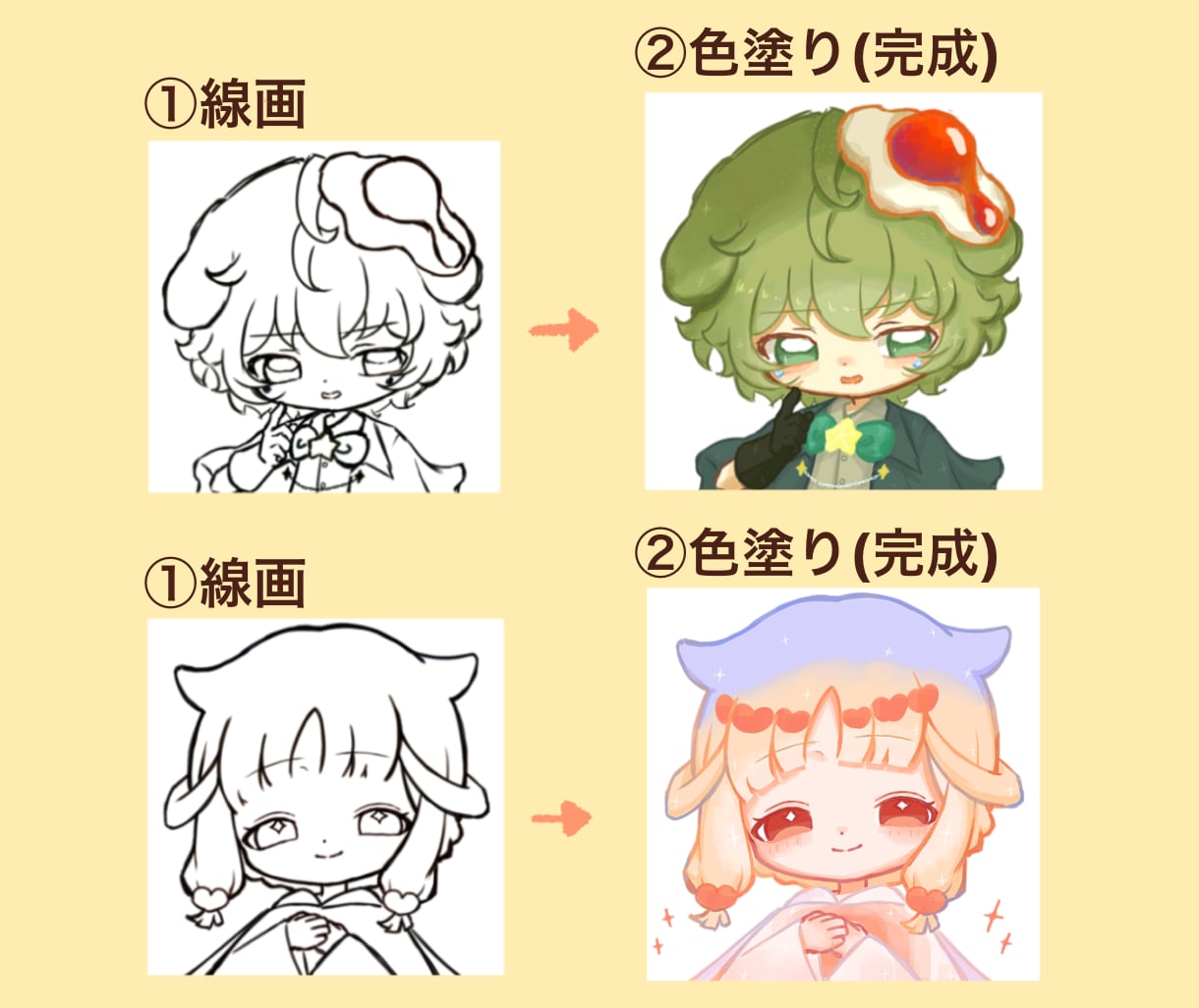 簡易的な絵柄のちびキャライラストを描きます rkgk commission イメージ2