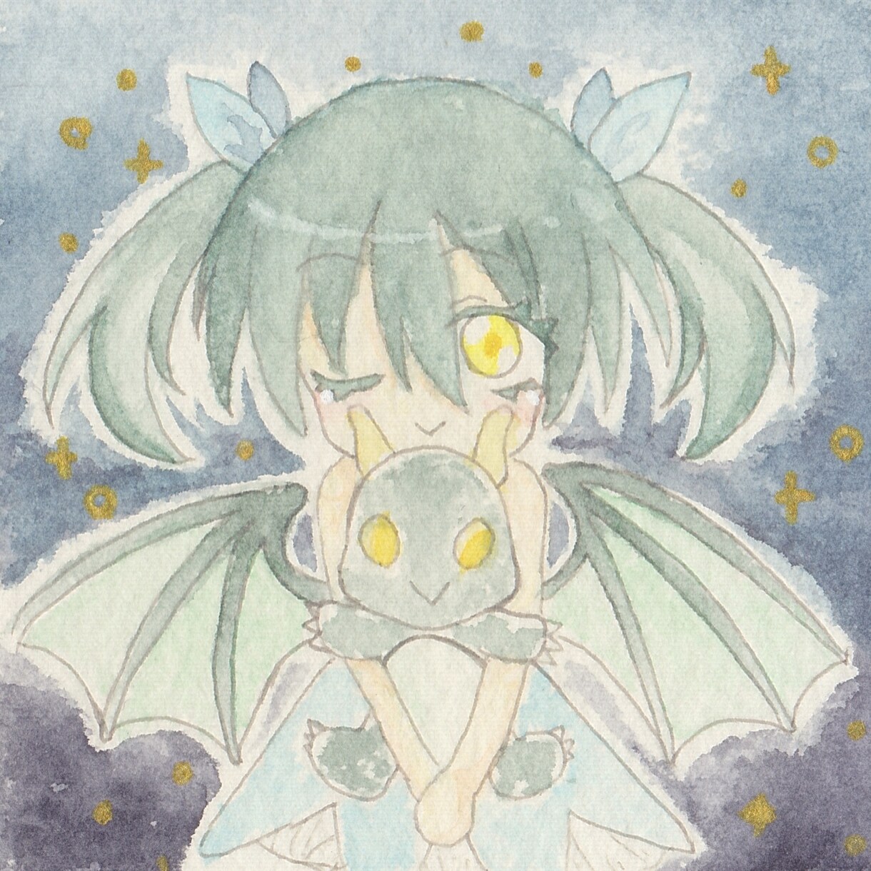 水彩絵の具でミニイラスト描きます 約55mm角のミニ原画を描きます。 イメージ2