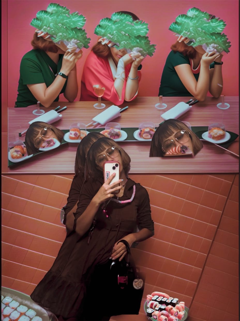 コラージュを用いたデザイン制作を提供します 自分の顔コーディネートなどの写真を目を引デザインに仕上げます イメージ4
