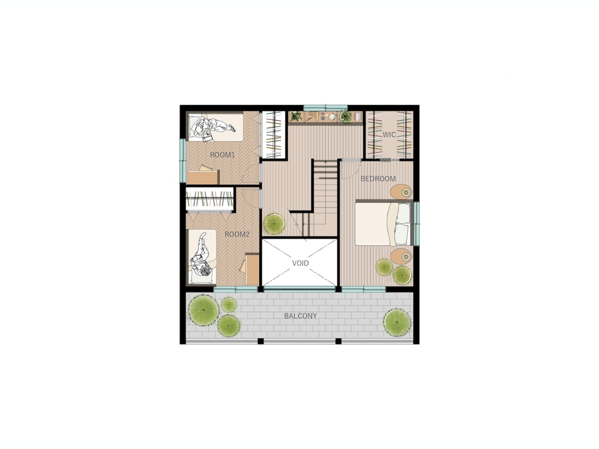 親しみやすい手描き風間取り図作成します 広告やWEBに活用ください。家具や床材の希望も対応します。 イメージ1