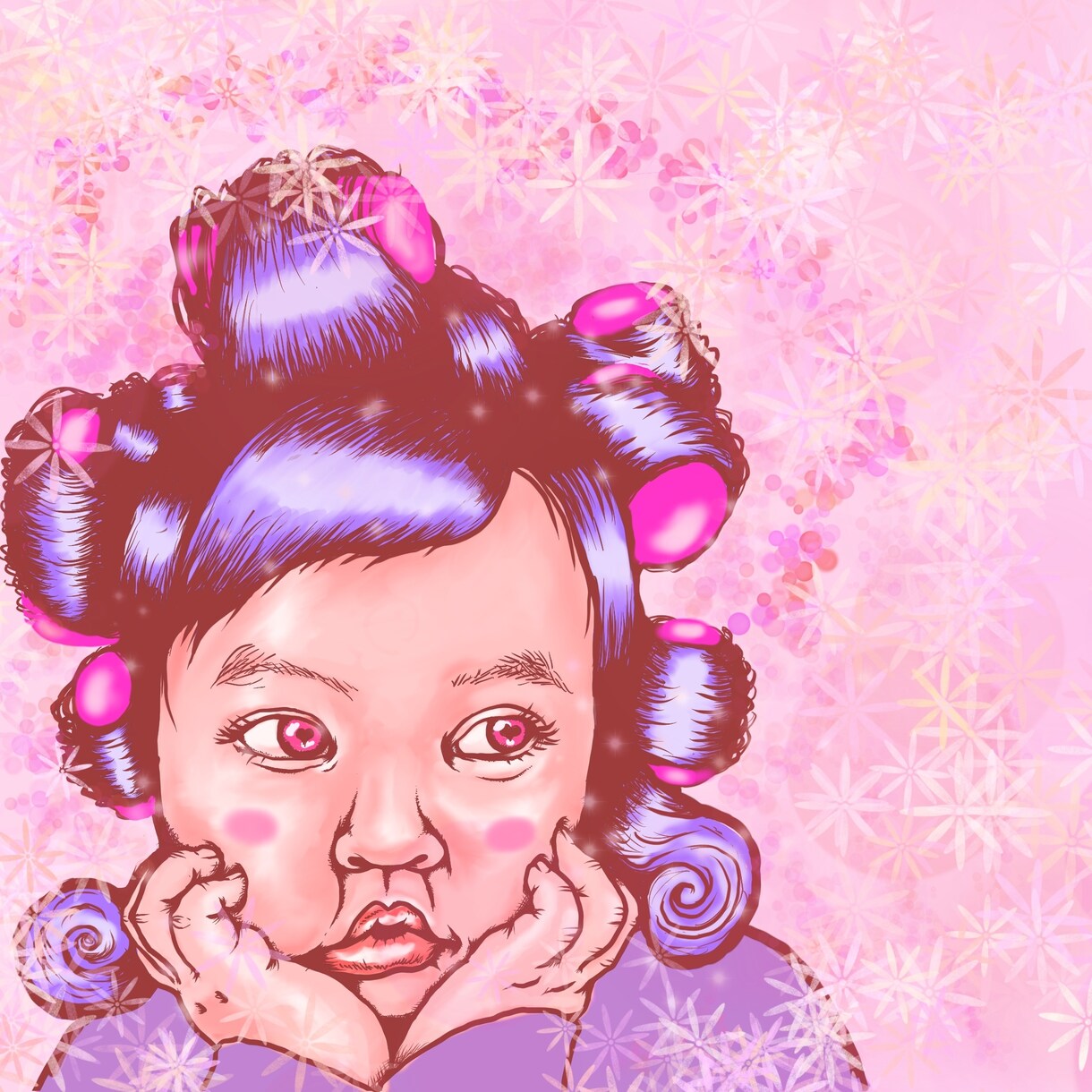 目を引く似顔絵イラスト描きます カラフルでサイケデリックな似顔絵イラスト イメージ3