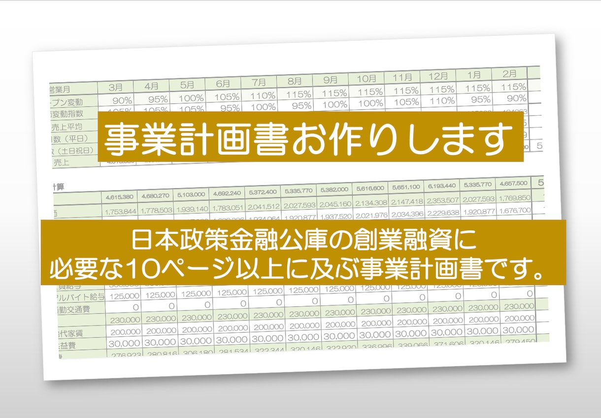 飲食店専門コンサルが公庫用＋詳細計画書を作成します 日本政策金融公庫の「創業融資」。10ページ以上の詳細な計画書 イメージ2