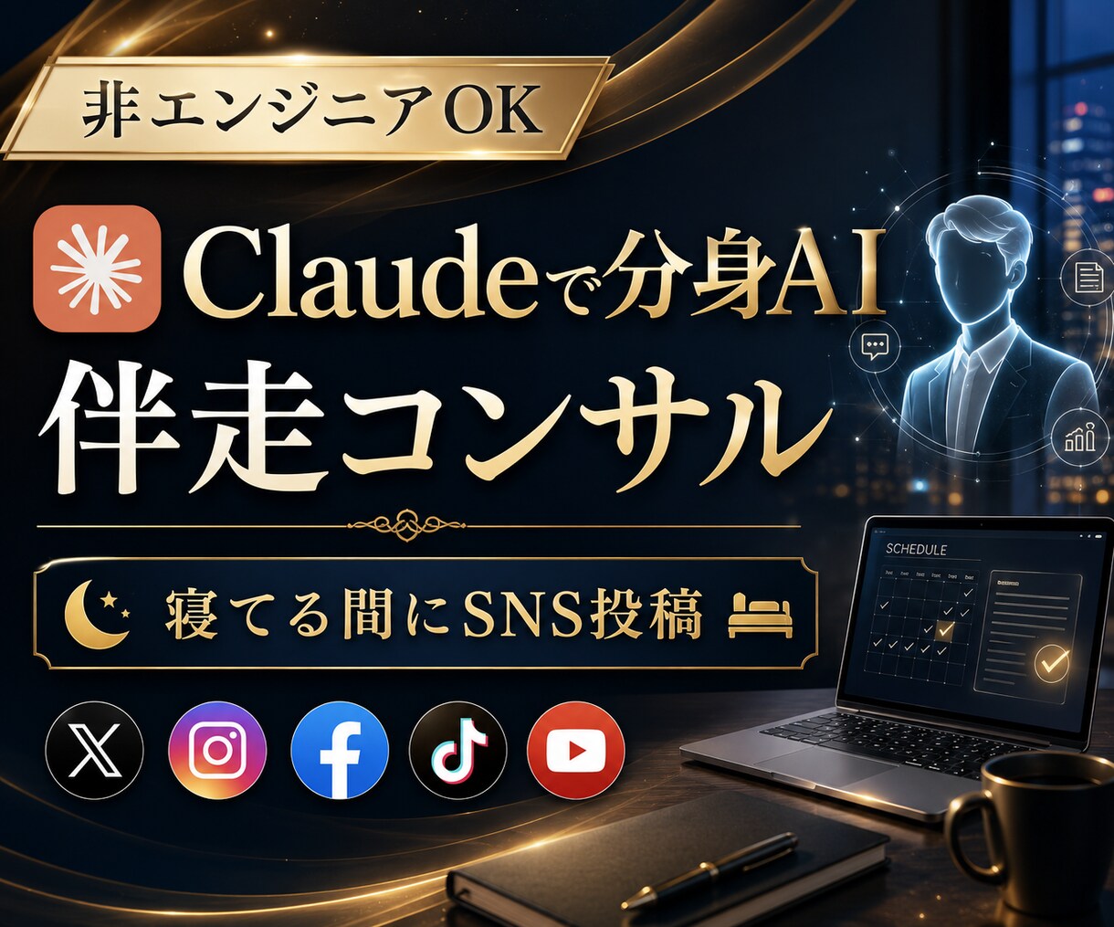 非エンジニア向けClaude×SNS自動化教えます TikTok1.9万人の運用者が、SNS自動化を伴走指導 イメージ1