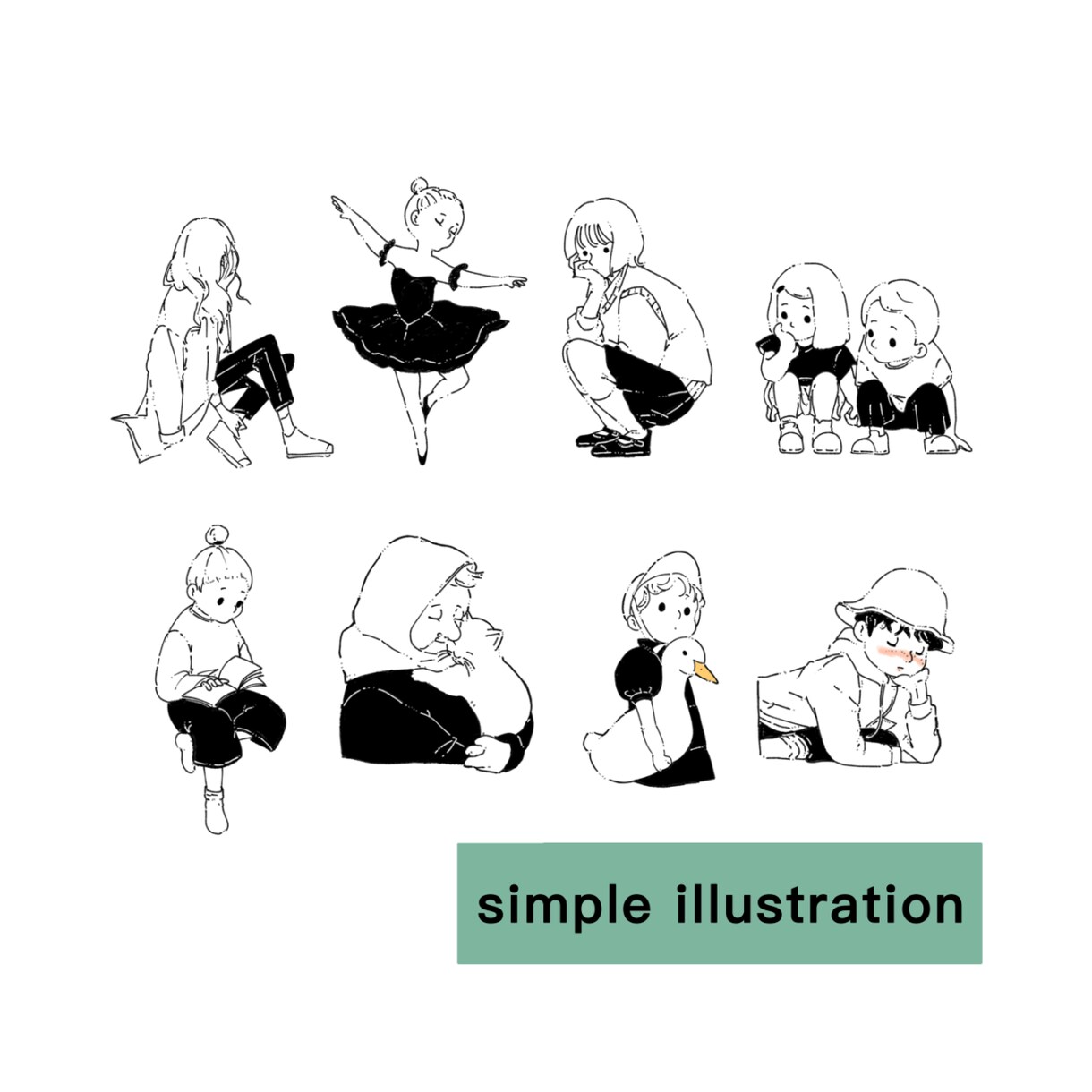 おしゃれでシンプルな似顔絵イラスト描きます SNSやブログのアイコン・プレゼント・ウェルカムボード等◎ イメージ1
