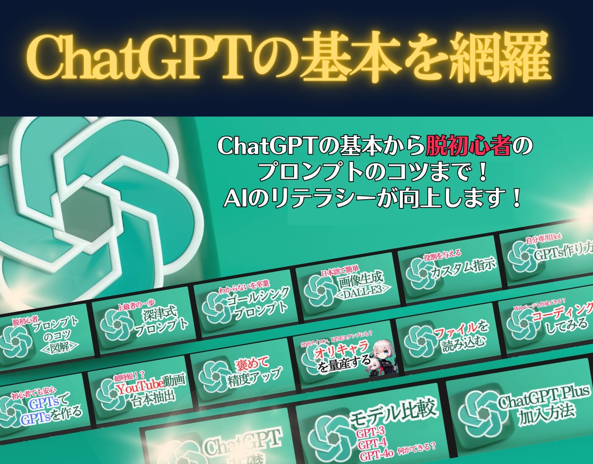 脱初心者！ChatGPTの使い方の教科書教えます 【サポート付】画像生成、台本生成まで幅広くプロンプト解説 イメージ2