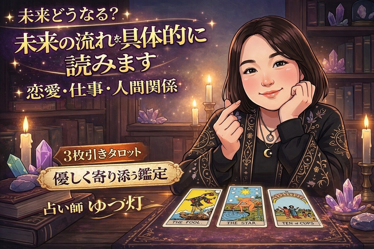 恋愛・仕事を3枚引きタロット鑑定 します 答えはあなたの中に…。その一歩を見つけます。 イメージ1