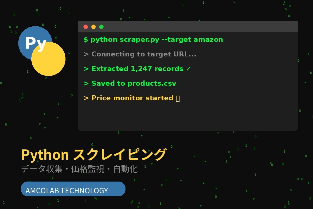Pythonでサイト巡回・データ収集を自動化します サイト巡回・コピペ作業、Pythonで全自動にします イメージ1
